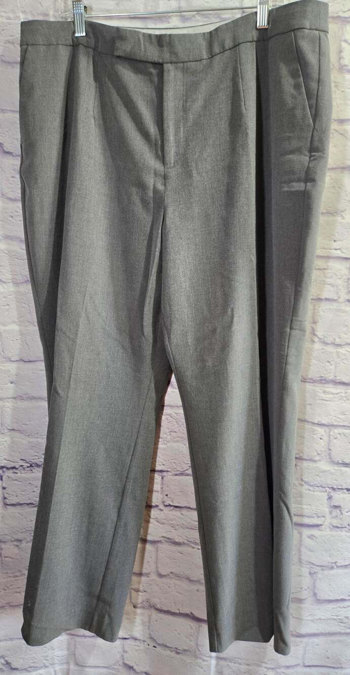 Jessica London Gray Women's Dress Pants 18 Pockets Lined Flat Front